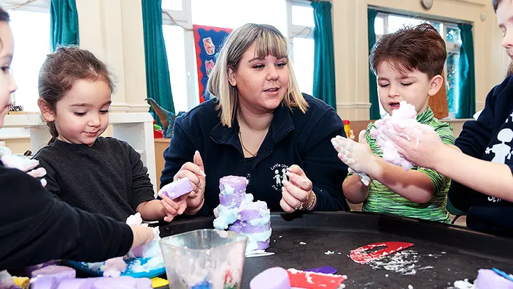 Quest Training apprentice learner developing hands-on childcare skills.